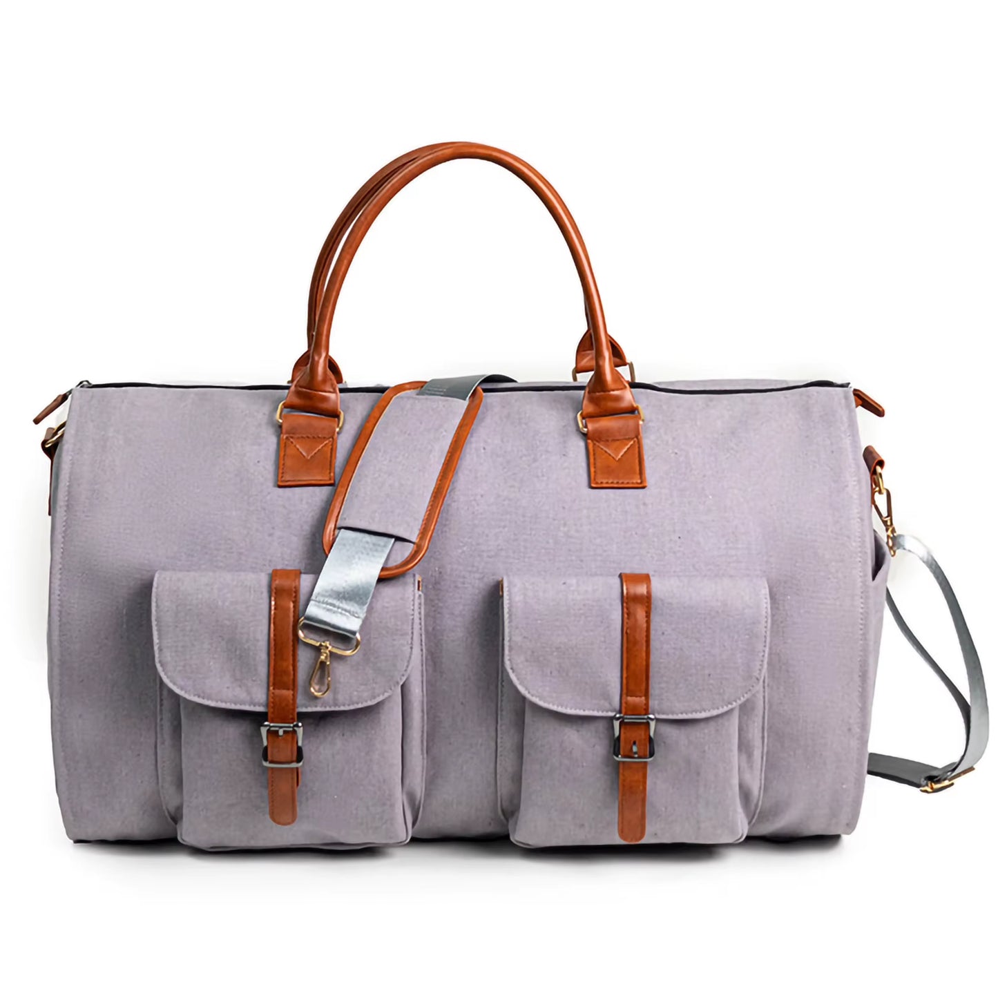 New Travel Bag Leather Foldable Travel Bag Large Capacity Luggage Handbag Waterproof Suit Business Clothing Bag for Men Women