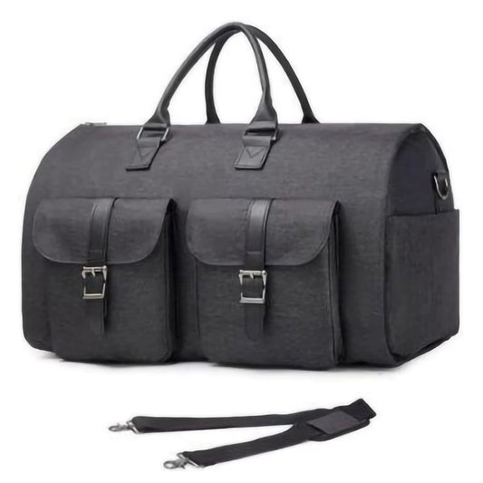 New Travel Bag Leather Foldable Travel Bag Large Capacity Luggage Handbag Waterproof Suit Business Clothing Bag for Men Women