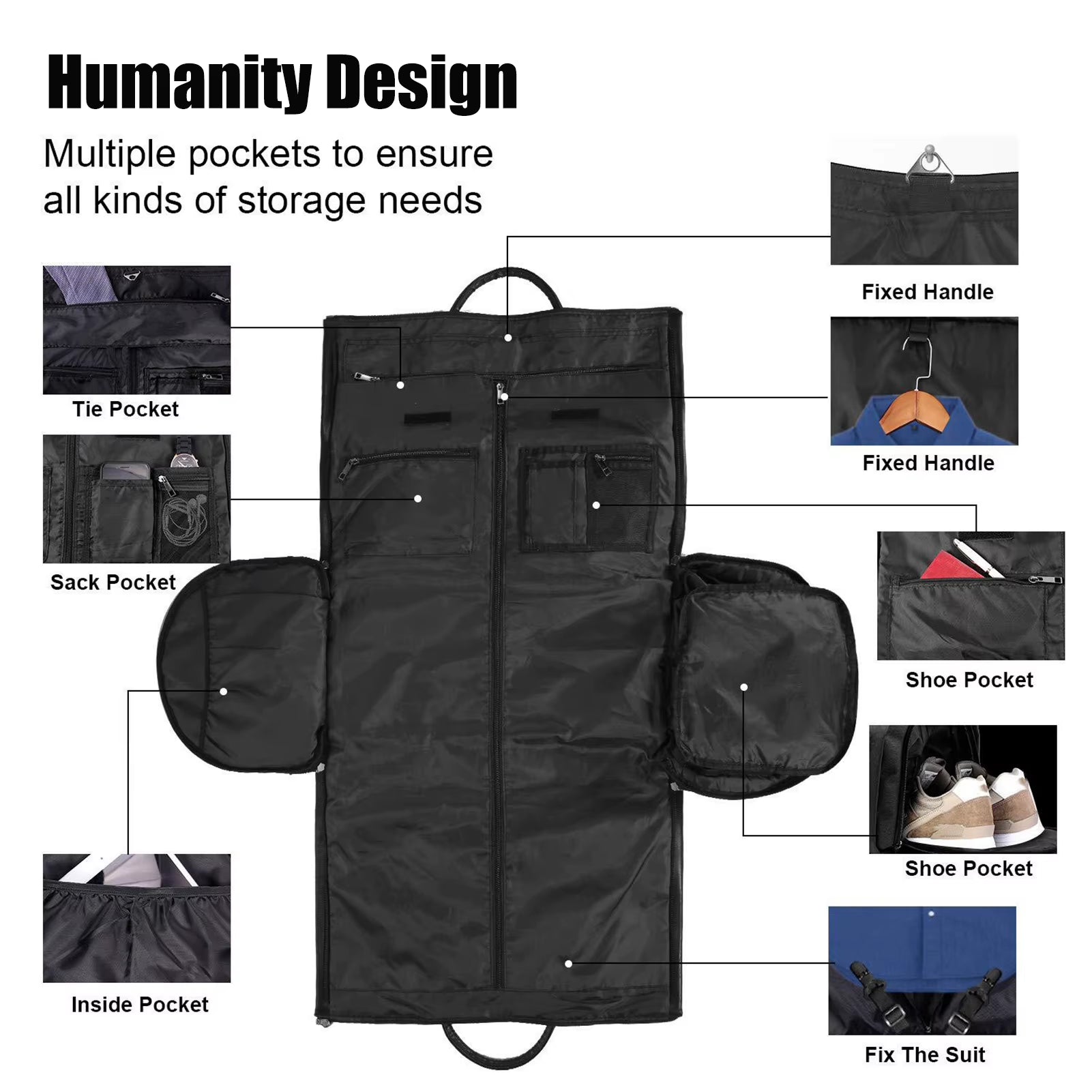 New Travel Bag Leather Foldable Travel Bag Large Capacity Luggage Handbag Waterproof Suit Business Clothing Bag for Men Women